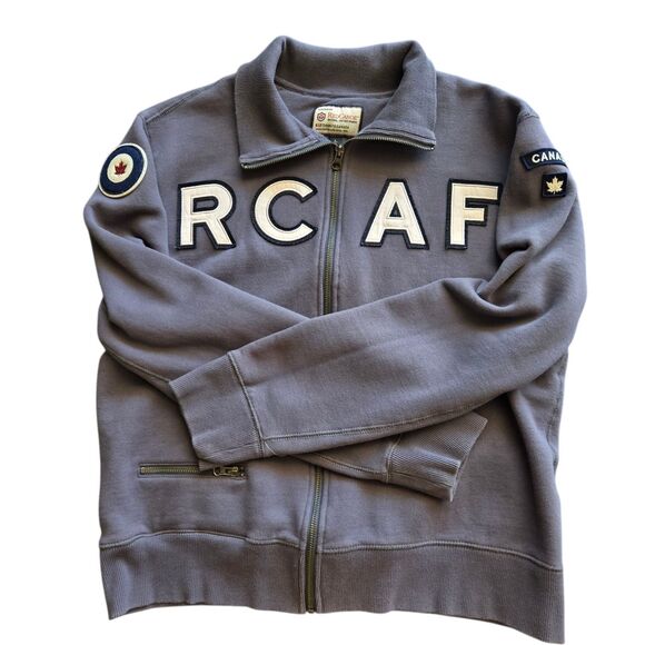 Red Canoe Royal Canadian Air Force RC AF Zip Sweatshirt Large CANADA Aviation - Picture 1 of 10